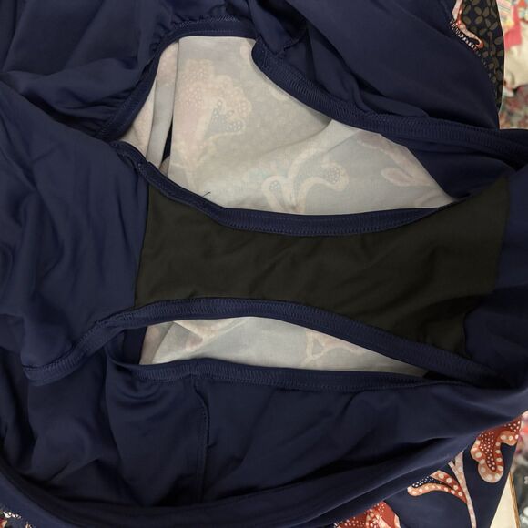 Lands End Swim Shorts Womens Purple Blue Floral 24W Quick Dry Stretch Pockets - Picture 7 of 7